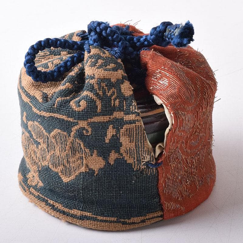 茶道具　漆塗　独楽塗　煙草壷　仕覆　書付箱　V　7680