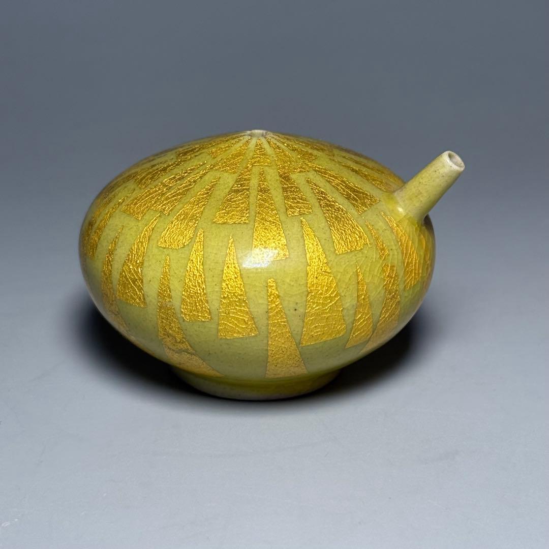 小野 珀子 釉裏金彩 水滴 共箱有り 県重要無形文化財 人気作品