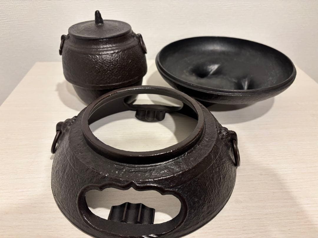 鉄製茶釜セット 蓋付き - メルカリ