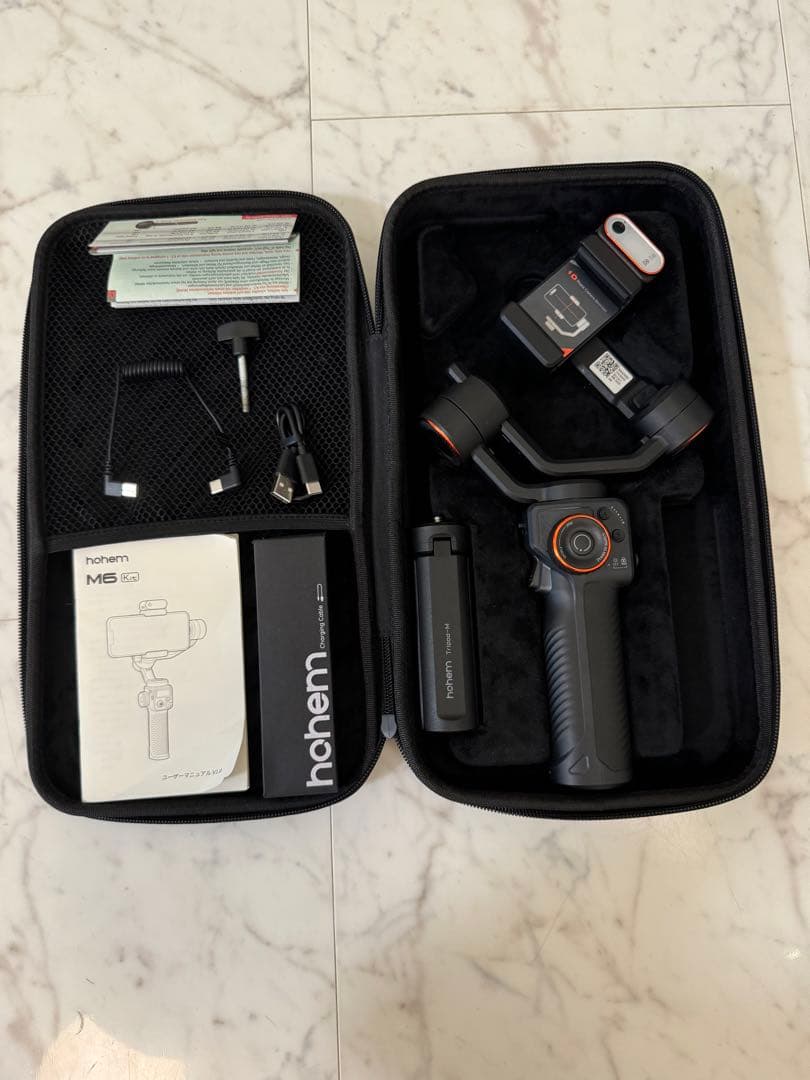 Hohem M6 Kit スマホ用ジンバル LEDライト内蔵 AI 対象追跡