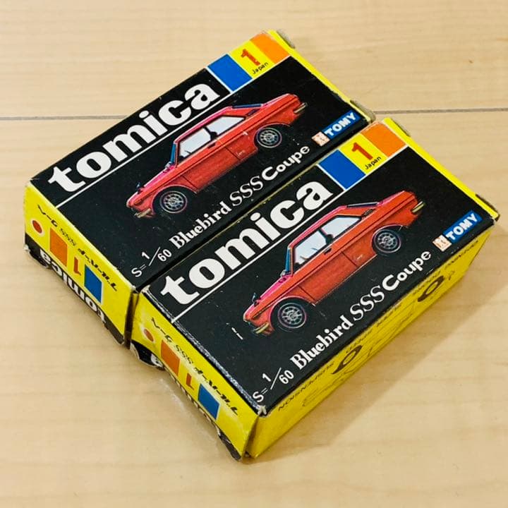 最初期　日本製 トミカ 1A ブルーバードSSSグリーン サファリブラウン 黒箱