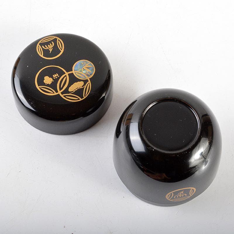 茶道具　観斉造　螺鈿装飾　四季七宝蒔絵　棗　共箱　V　6345