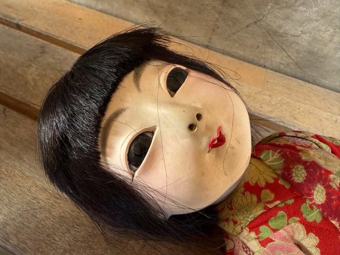 O-2055】日本人形 市松人形 女の子 昭和レトロ 呪物
