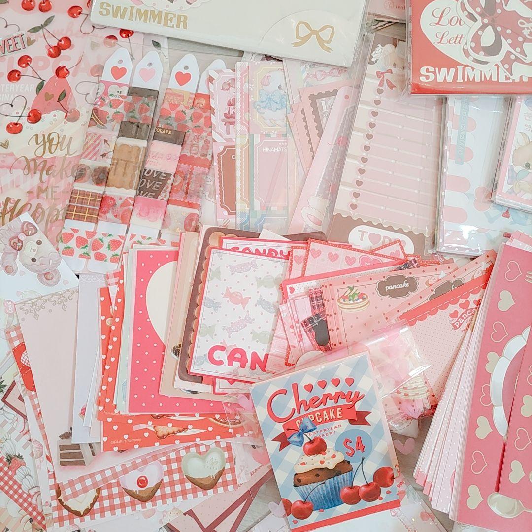 紙もの大量詰め合わせ☆作家様メモ デザインペーパー SWIMMER レターセット