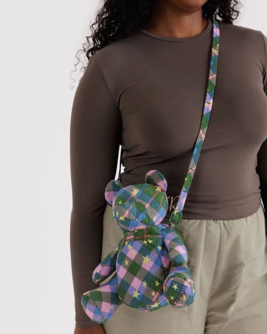 ★ Baggu ★ Bear Bag クマ グリーンスターチェック