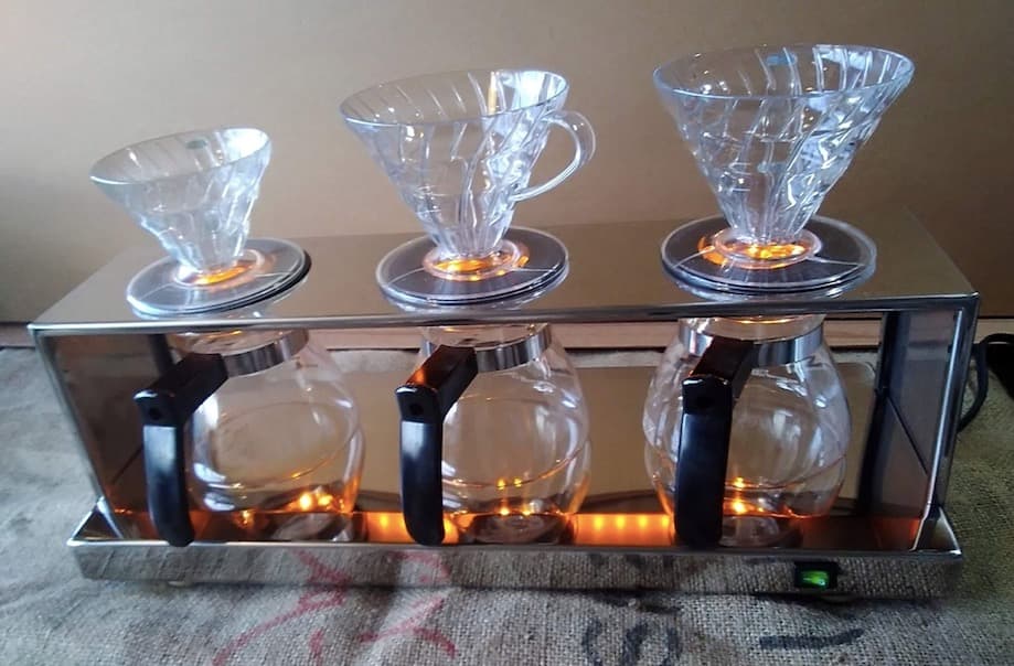 3連 コーヒーワーマー ドリッパー台/イルミネーション付き