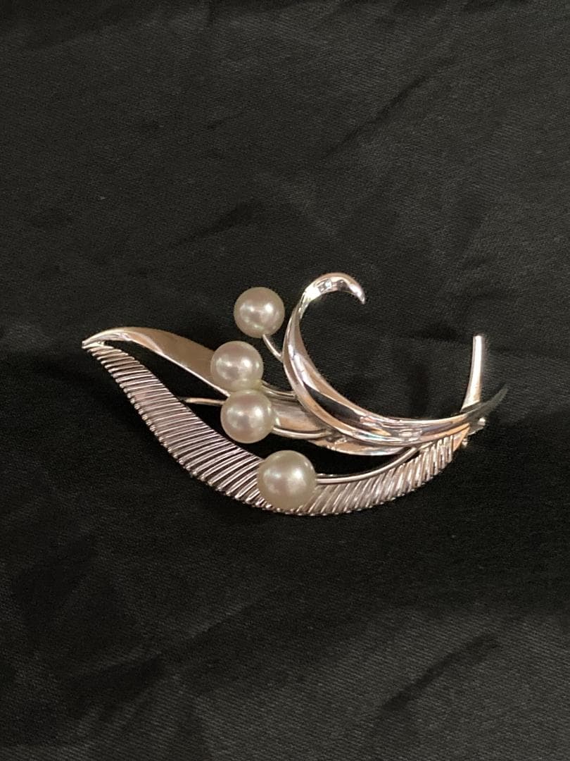 MIKIMOTO ミキモト ブローチ パール 真珠 シルバー 皇室御用達