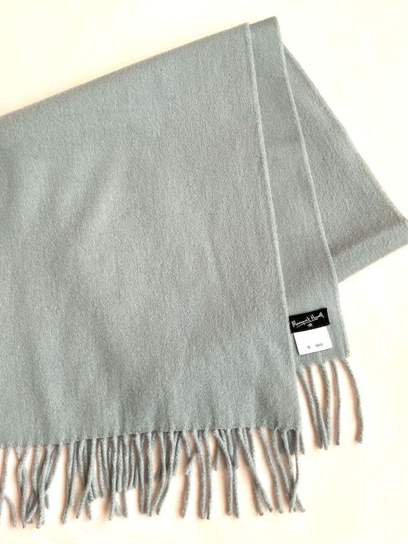 マーガレットハウエル カシミヤ100% サックスブルーマフラー