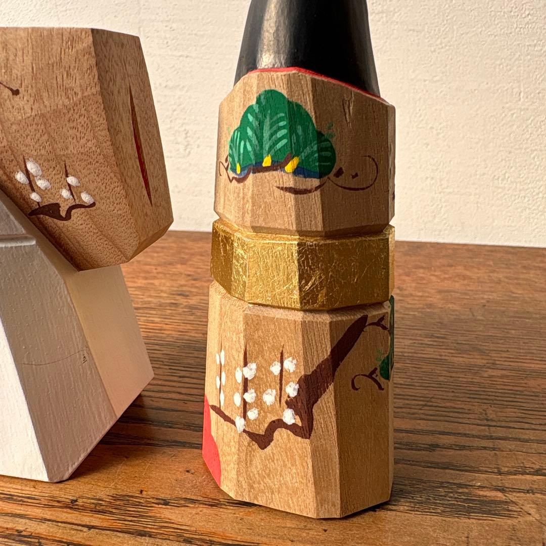 奈良一刀彫 木製 立ち雛 作家物 藤代光雄 創作雛 木彫り