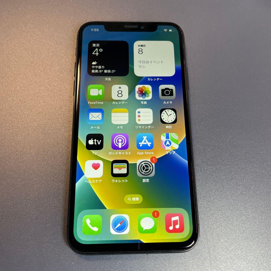 iPhoneX 256GB SIMフリー スペースグレイ バッテリー新品