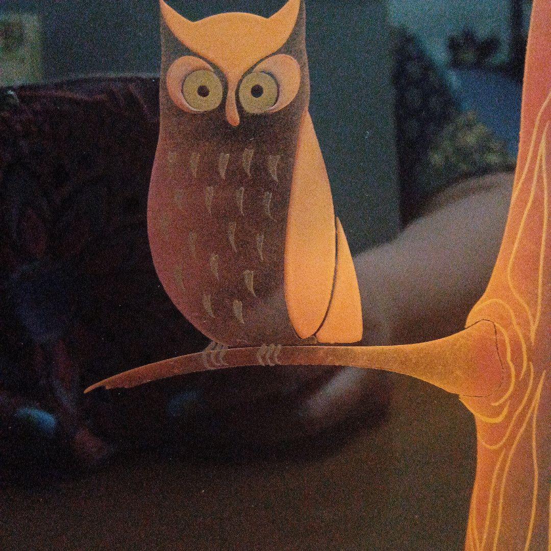 新しい彩　大生謹製　黒塗り　フクロウデザイン漆器収納　マガジンラック