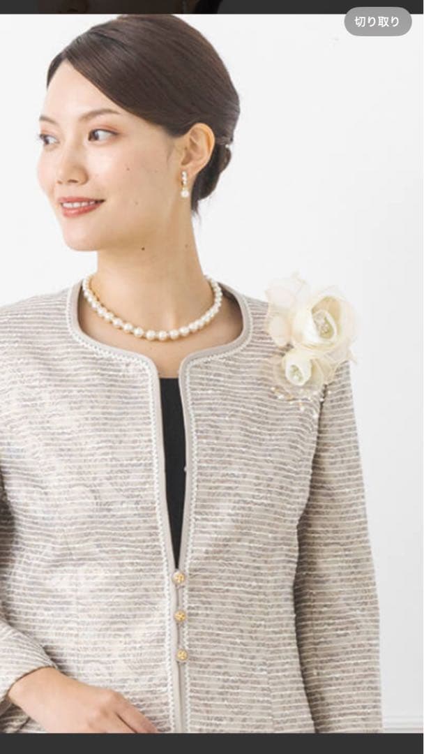 東京ソワール PETITSOIR コサージュ ブローチブルー シルバー 美品