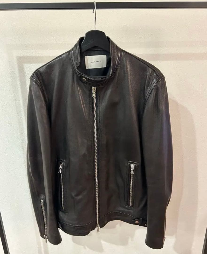 【最終値下げ】メゾンスペシャル シングルライダース レザージャケット 羊革 MAISON SPECIAL（メゾンスペシャル） 革ジャン ライダース 「UNISEX