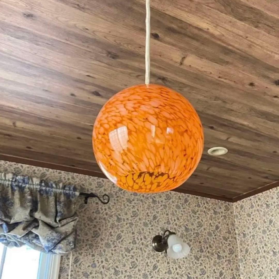 昭和レトロペンダントライトオレンジ天井照明スペースエイジ