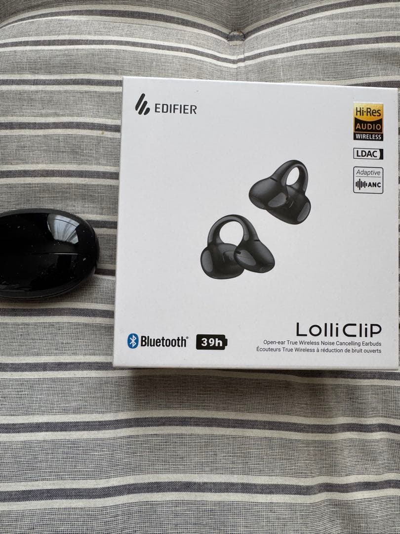 EDIFIER LolliClip ワイヤレスイヤフォン ブラック Edifier LolliClip｜AIノイズキャンセリング搭載・空間オーディオ対応