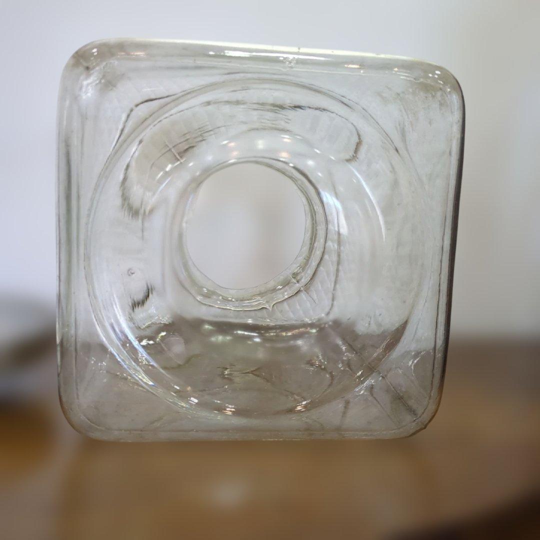 骨董 ガラス瓶 アルミ蓋 角瓶 ガラス 駄菓子屋 瓶 アンティーク