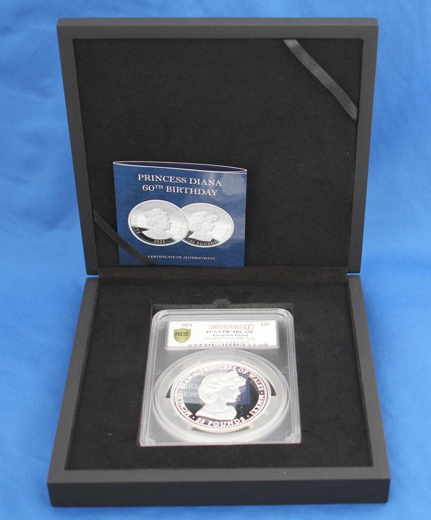 2021年アセンション島 ダイアナ妃生誕60周年 5oz銀貨 PCGS PR70 - メルカリ