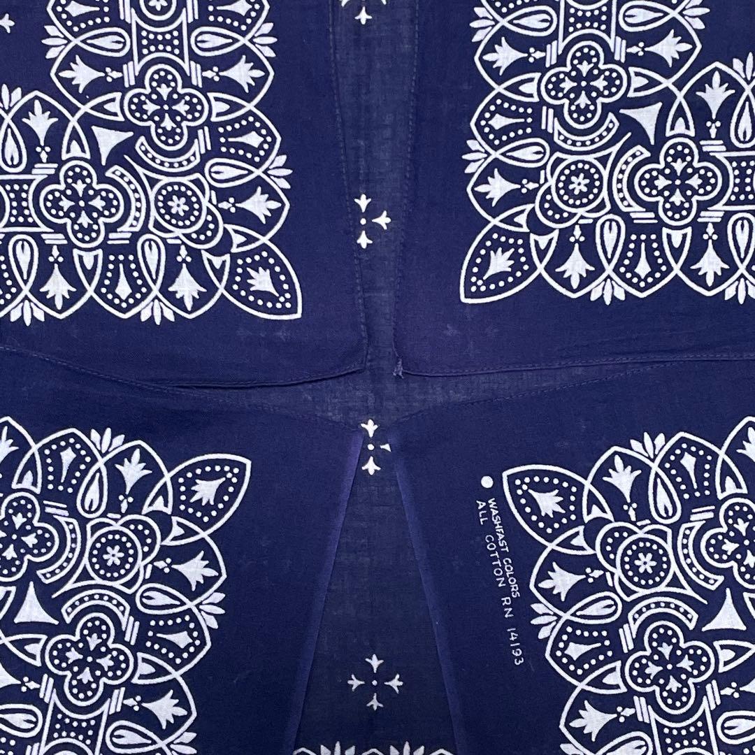 60sショベル アイアンクロス RN14193 ネイビー ヴィンテージ バンダナ