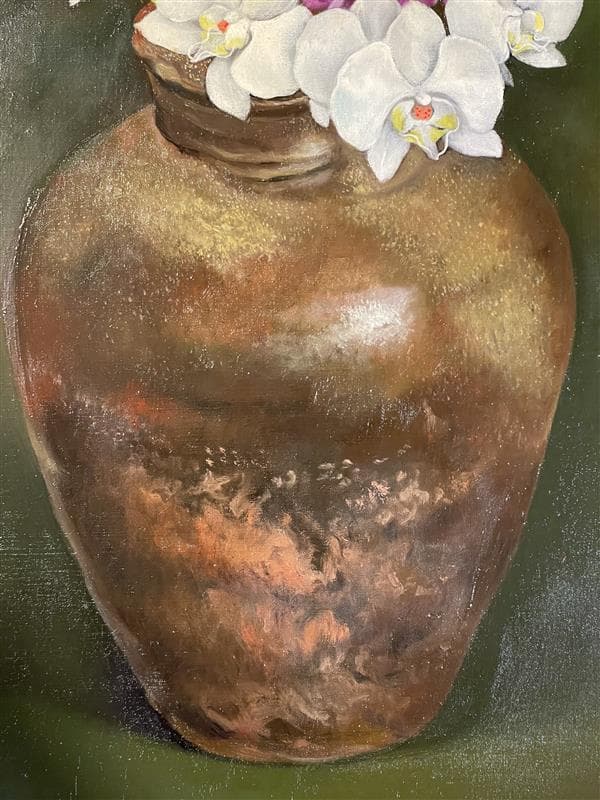 真作」田中圭三『花の衣』静物画 油彩画 額装 サイン有り F10号