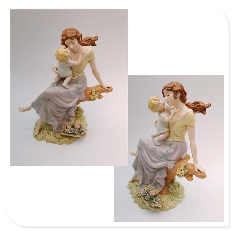 稀少！リヤドロ(LLADRO) 【母子時光】 フィギュリン  陶器  置物