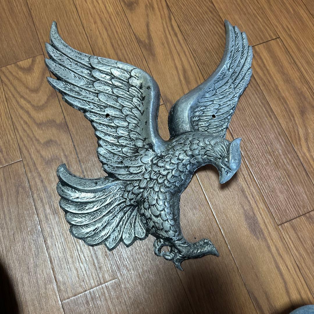 ▽Bi1061 日本製 デコトラ 鷲 鷹 レリーフ 当時物 金属製 長期保管品