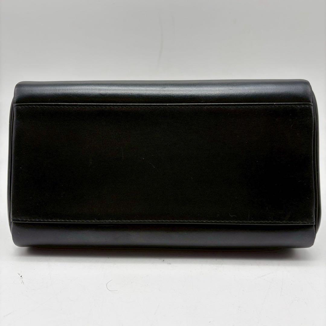 ハマノ　濱野皮革工藝　ハンドバッグ　フォーマル　ロイヤルスタンド レザー 黒