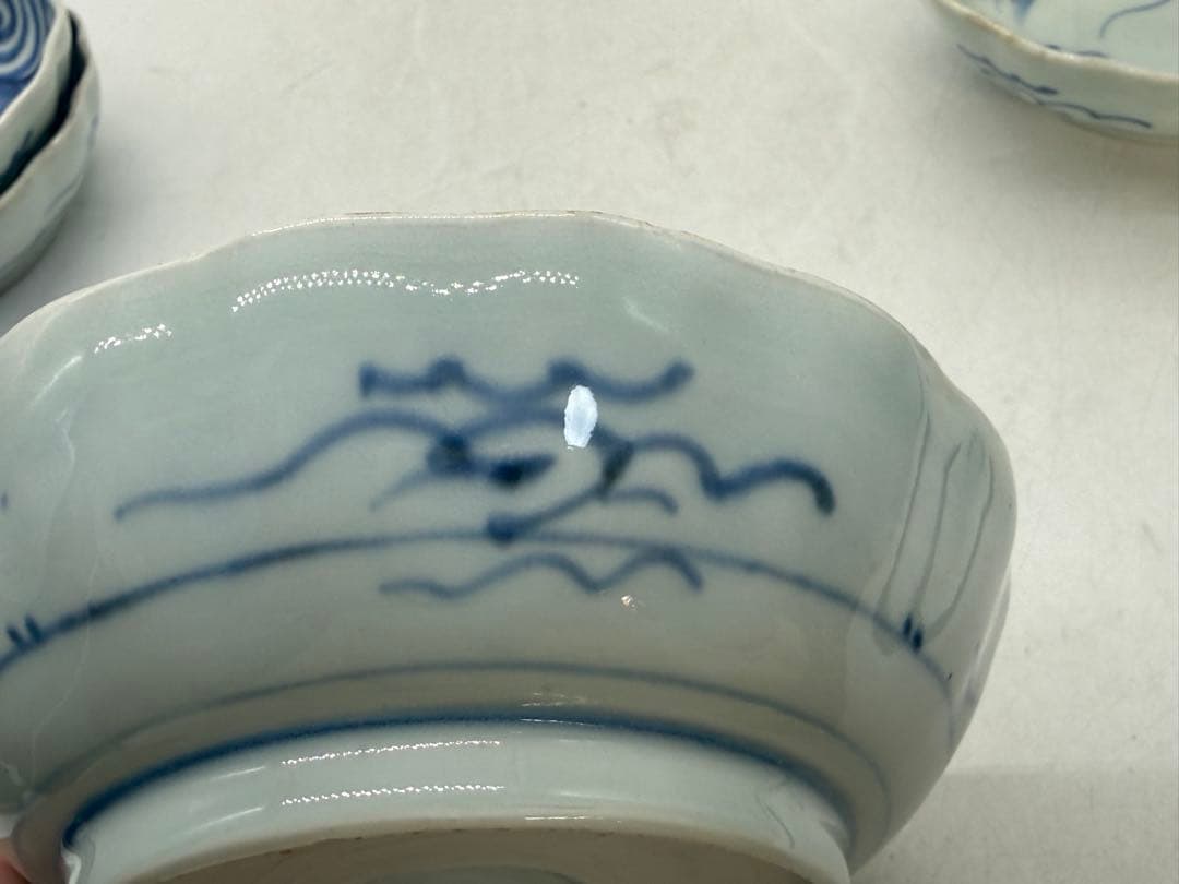 染付　龍紋鱠皿4点　なます　懐石料理　送料込み260123