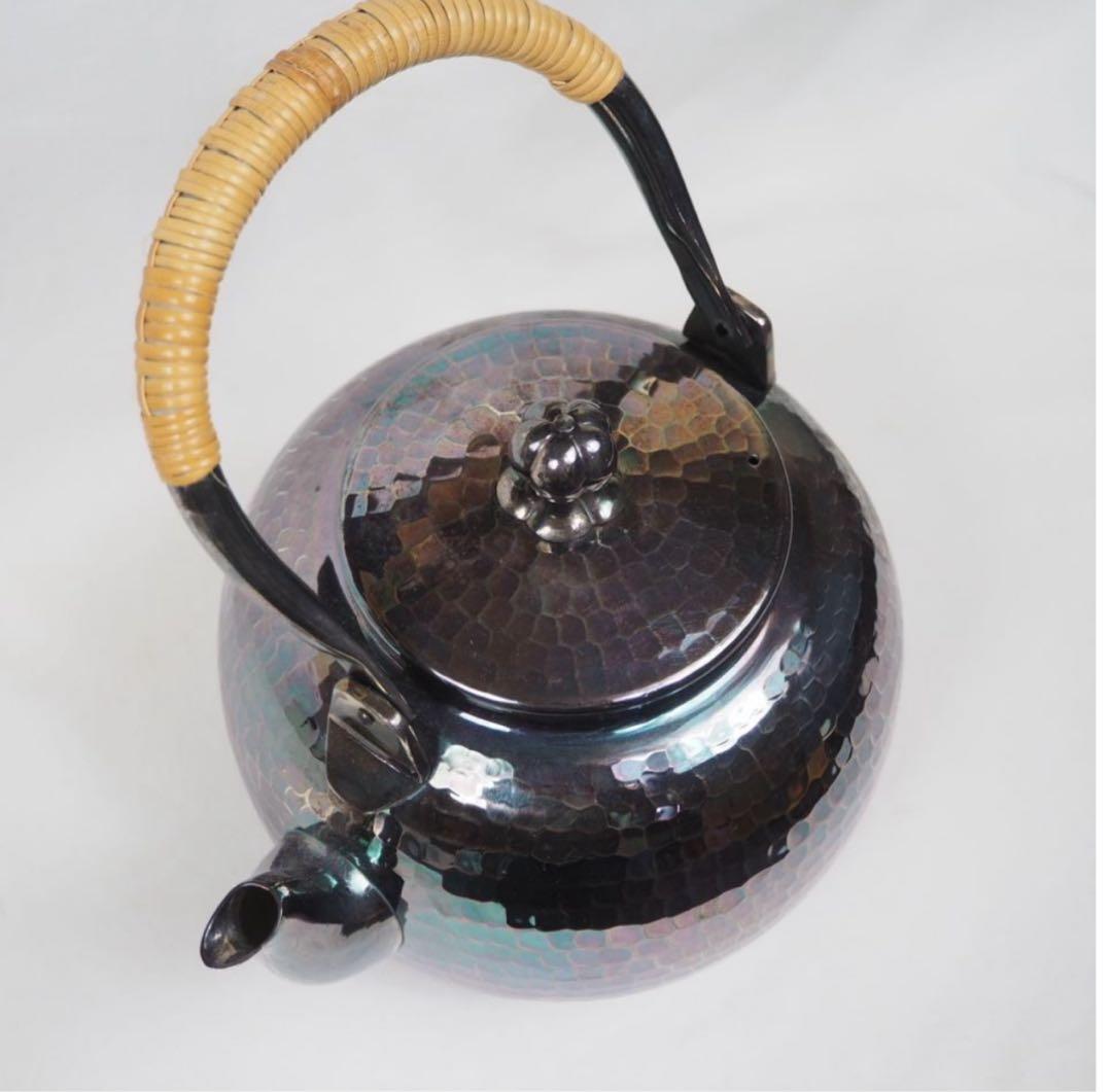 まっち様専用送料無料 未使用 時代物 銀仕上げ鎚肌銀瓶/銀