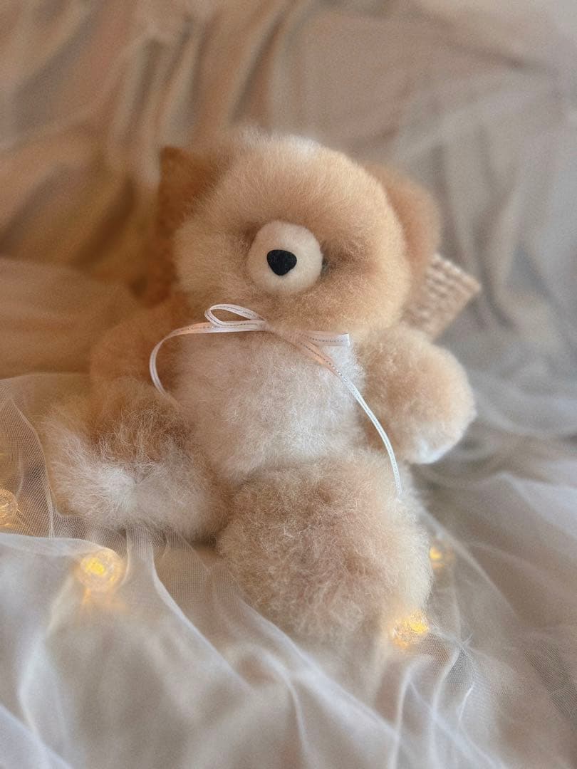 ふわふわアルパカテディベア (ペルー直輸入) ミックスカラー ベージュ