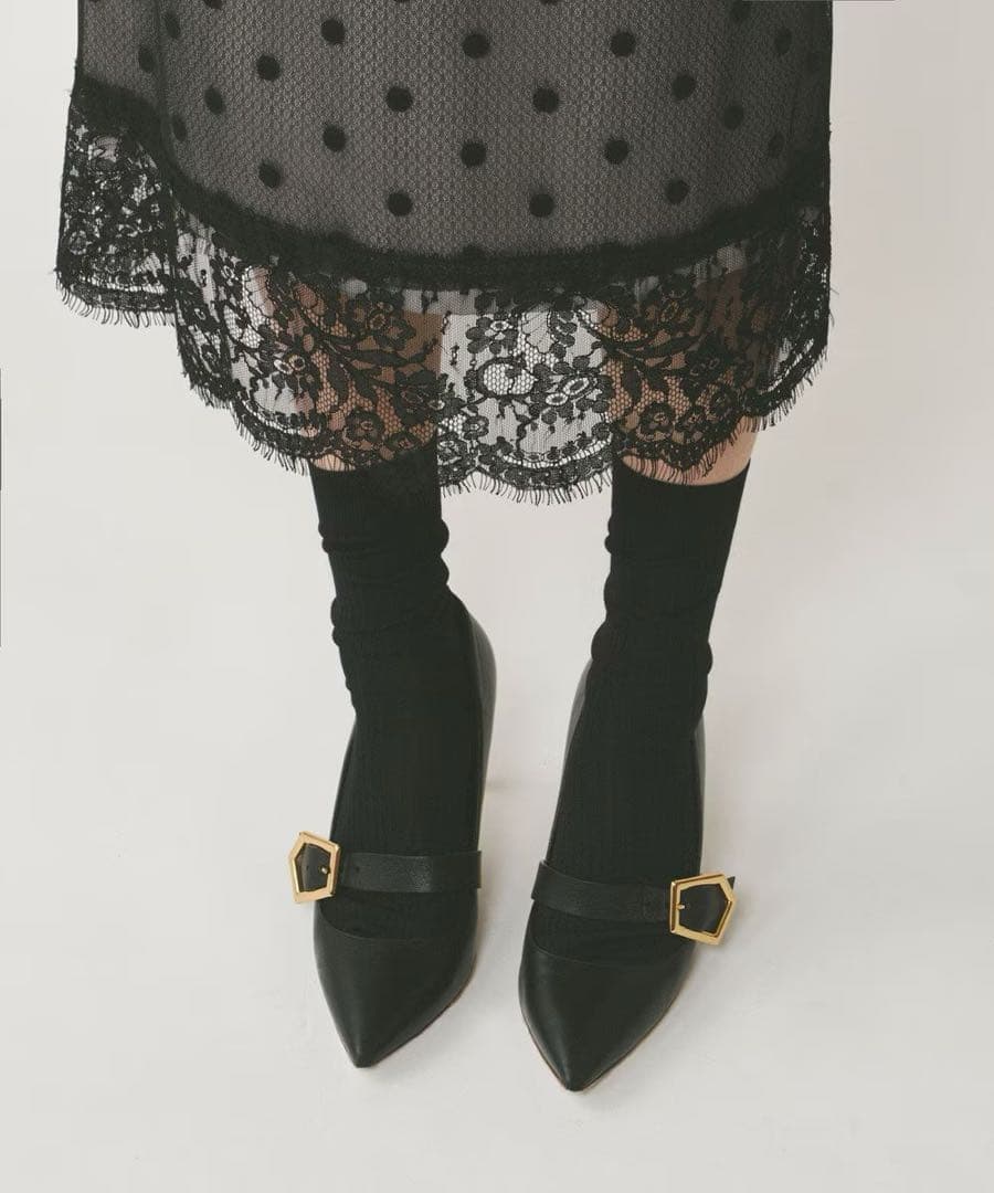 新品未使用　グレースコンチネンタル　ドットチュールタイトスカート38