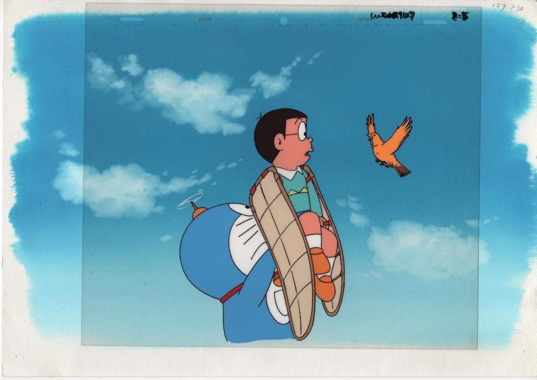 ドラえもん」劇場版アニメ背景画付きセル画額縁入り
