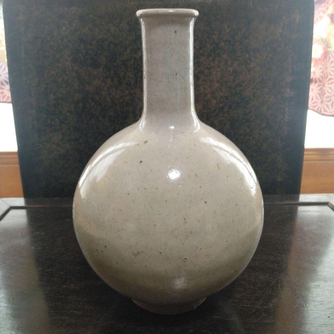 NO293 相馬焼 上野目焼 徳利 糠白釉 時代物 美術品・アンティーク