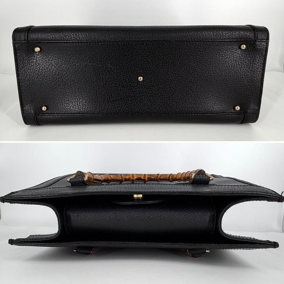 GUCCI ダイアナ バンブー ハンドバッグ トートバッグ ブラック 864