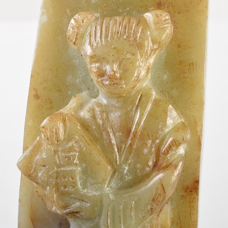 中国 玉石彫刻 人物刻 如意 D R7205 - メルカリ