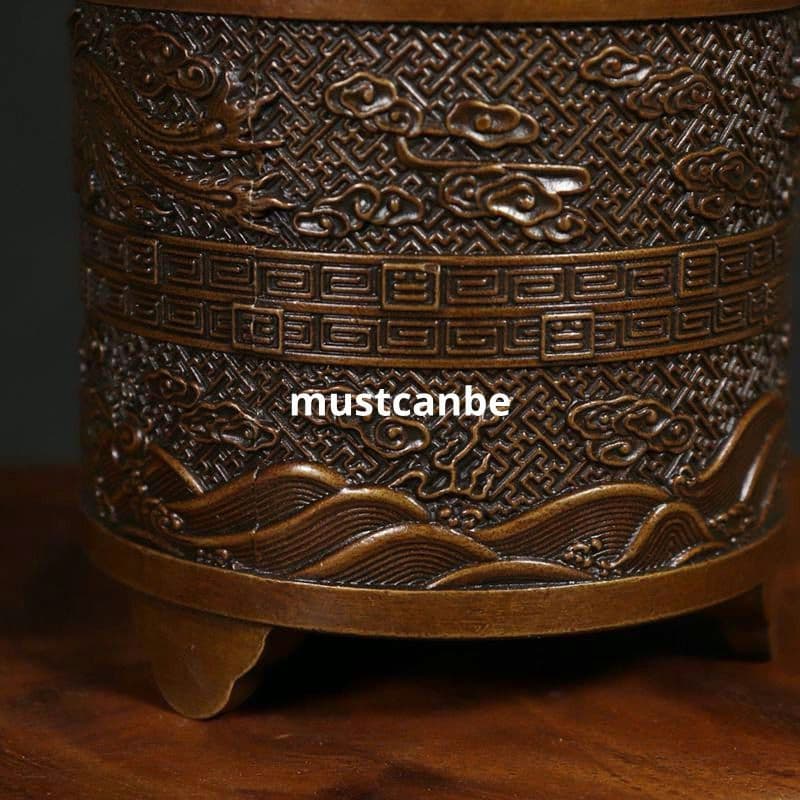 銅製 香炉 龍鳳香炉 茶室 書斎 薫香炉 工芸品 置物 金属工芸 銅製銅製