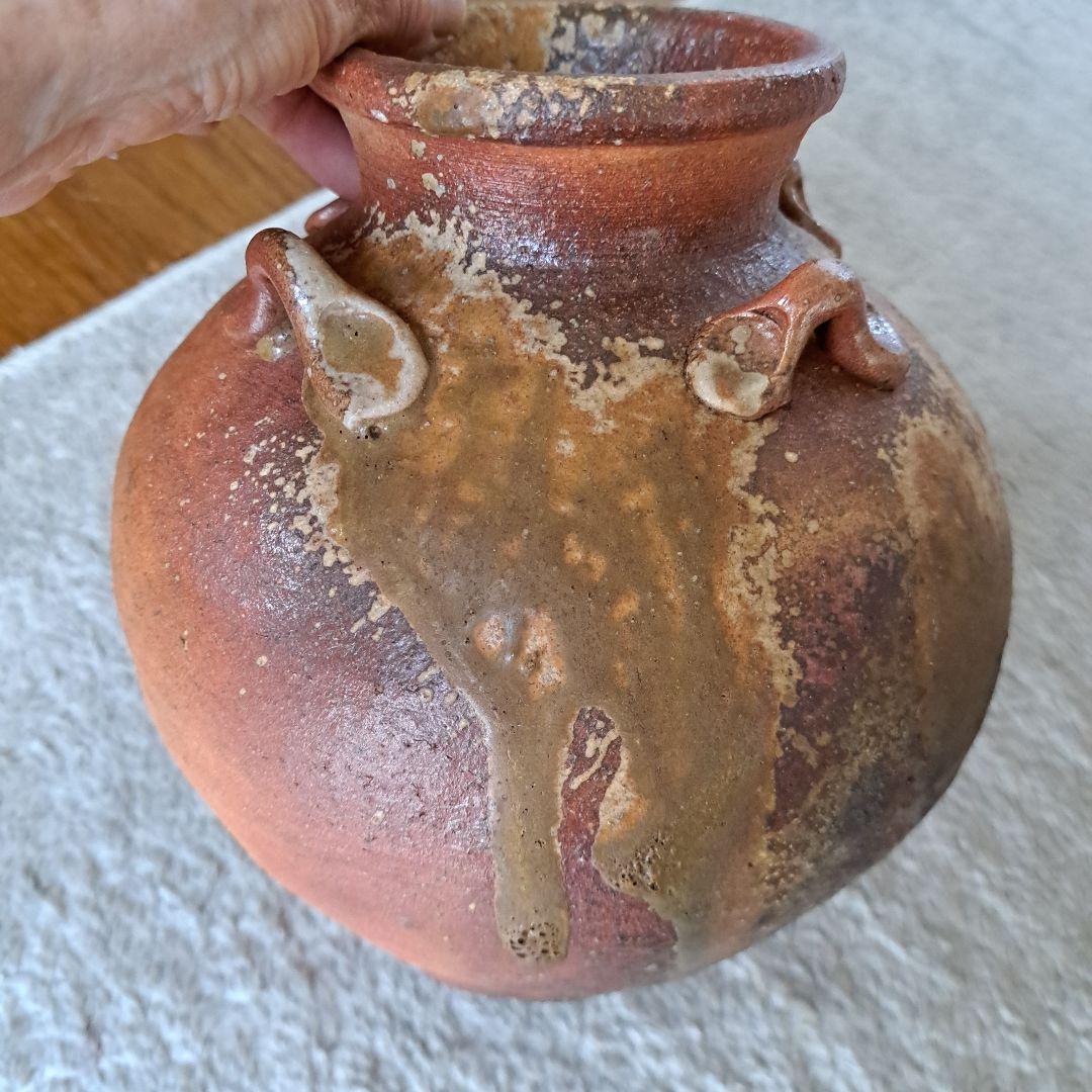 信楽焼 壺 紫泥壷 花瓶 仁斉作