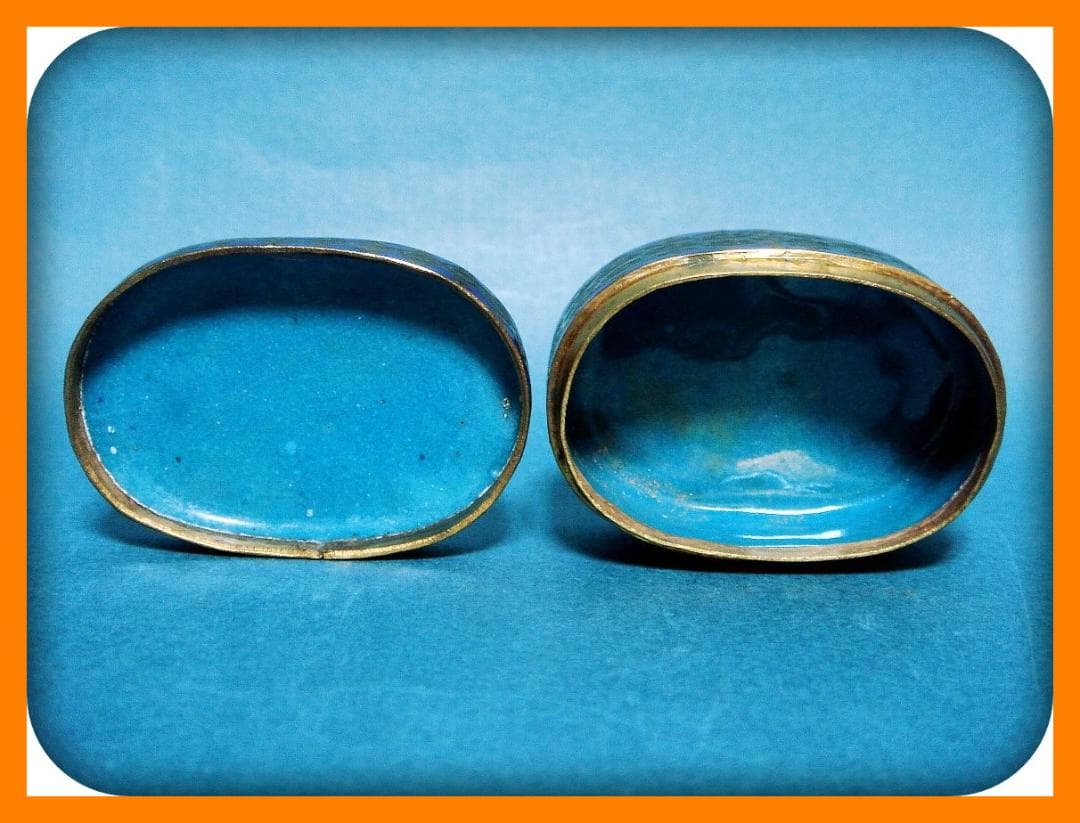 785『七宝 花蝶 香合』黒　//骨董品 古美術 古道具 アンティーク