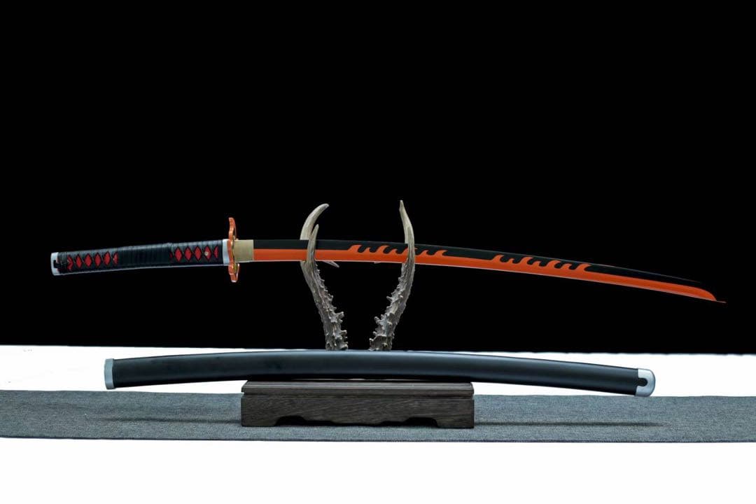 鬼滅の刃 赫刀 本牛革柄巻 日本刀 模造刀 武具 舞踊刀