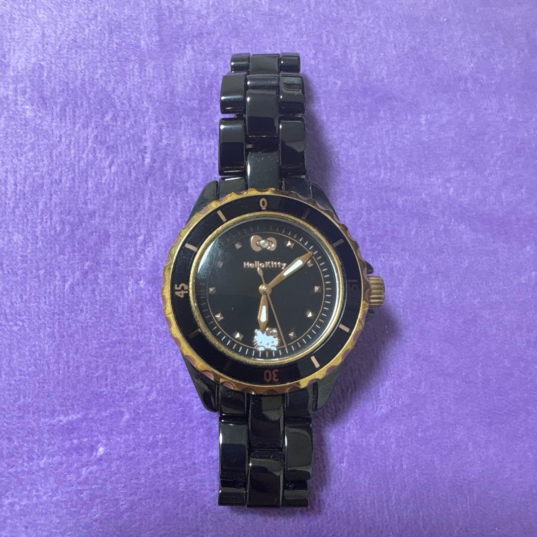 サンリオ ハローキティ ダイヤモンド ブラック 腕時計 限定品