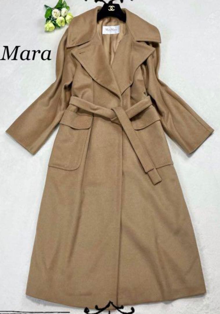 Max Mara マックスマーラ 白タグ キャメル100% ロングコート