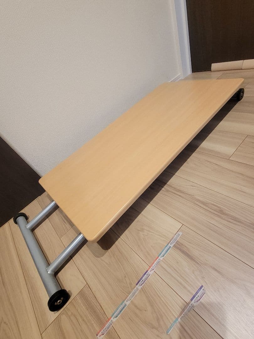 折りたたみテーブル ナチュラル　昇降式