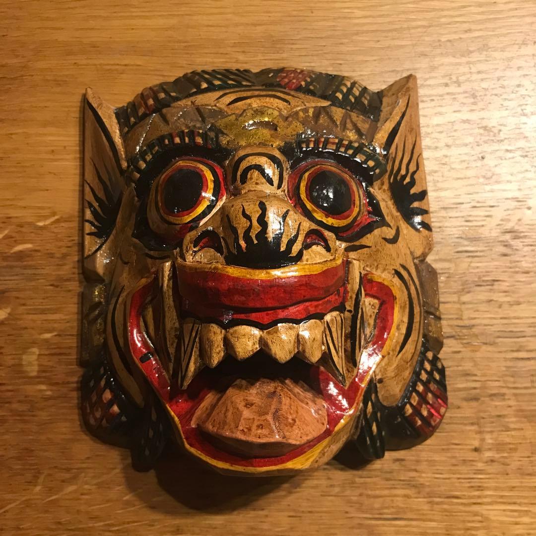 インドネシア バリ島 木彫り魔除けお面 - メルカリ