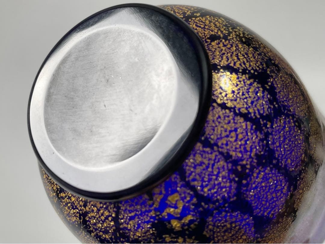 ガラス作家 岩田久利 ガラス 盃 ぐい呑 酒器 冷酒 硝子 金箔 箔入 共箱