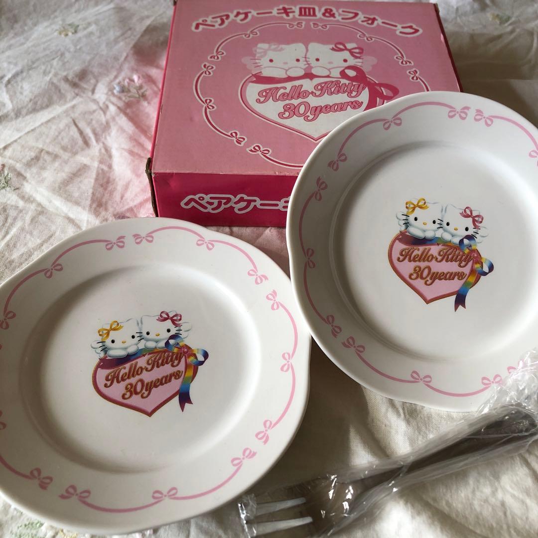 ハローキティ ミミィ ペアケーキ皿&フォーク サンリオ 2004 平成レトロ