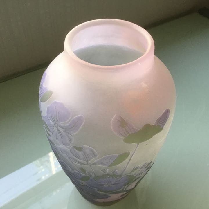 エミール・ガレ 花瓶 オリジナル 本物 紫陽花 アール・ヌーヴォー 仏