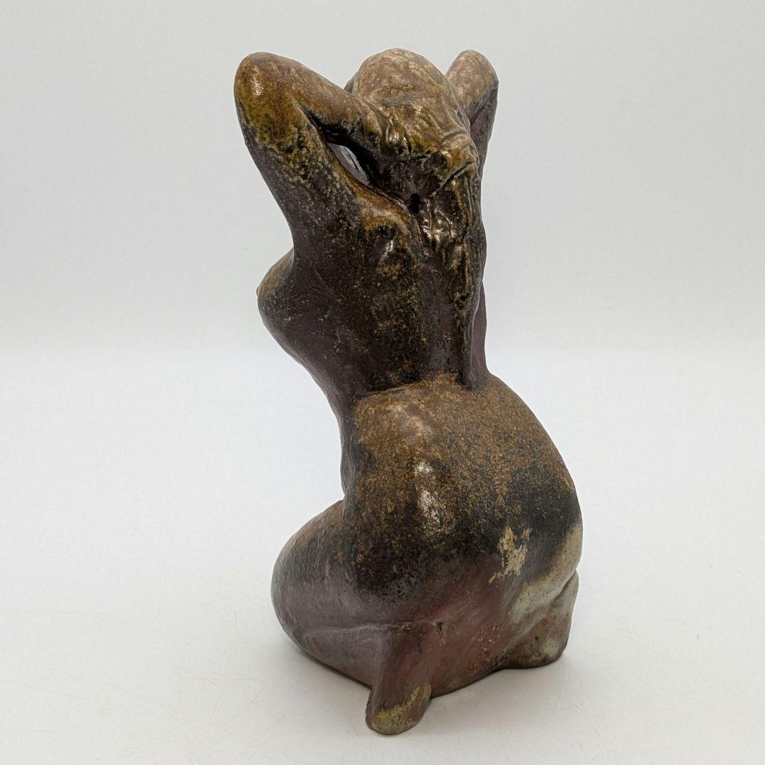 木南知加選 備前焼 裸婦像 共箱合布 置物 陶像 細工物 陶彫