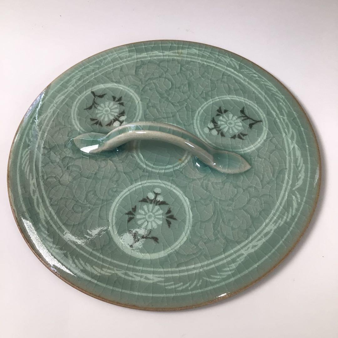 R765 水指 『青珍窯 梁命煥造』『高麗青磁水指』 共箱 茶道具