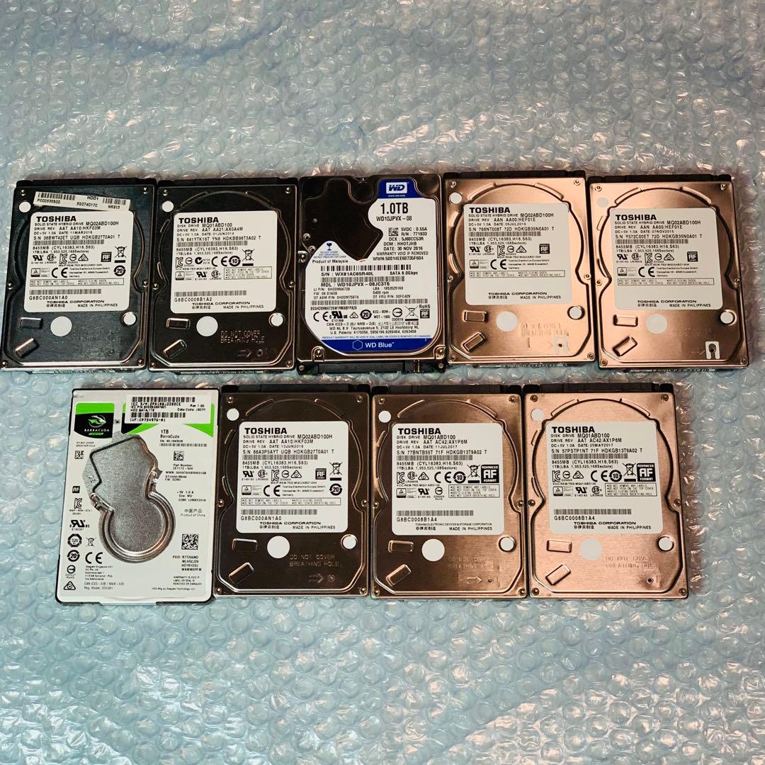 ジャンク】HDD 1TB 9個セット TOSHIBA WD Blueなど