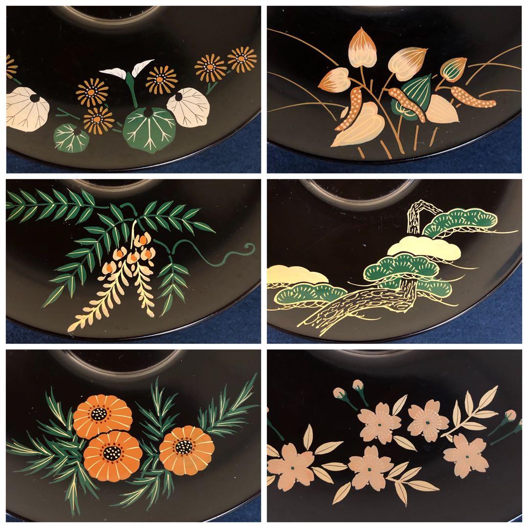 《R》煎茶 絵変り草花蒔絵 茶托12客 橋本春路作 251016い3