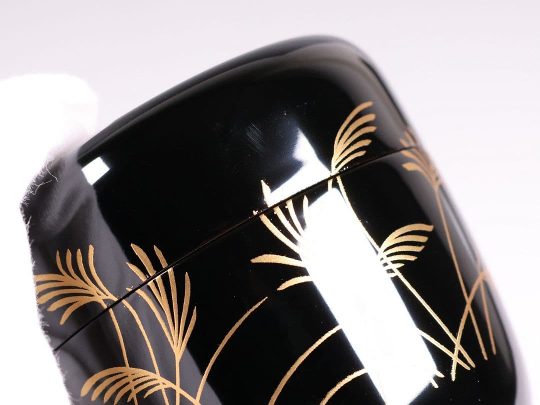 茶道具 棗 2点 ぼんぼり 月と兎 木製 黒塗 白塗 / 土居義峰【CM348